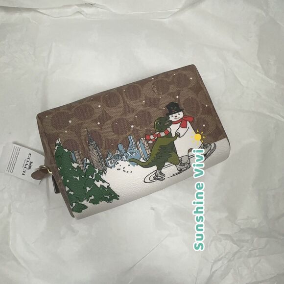 NWT Limited COACH Rexy and Snowman Cosmetic Pouch Case CY304 - Picture 4 of 10